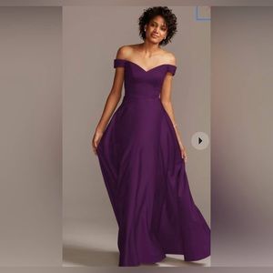 Purple A Line Satin Dress David’s Bridal Sz 10